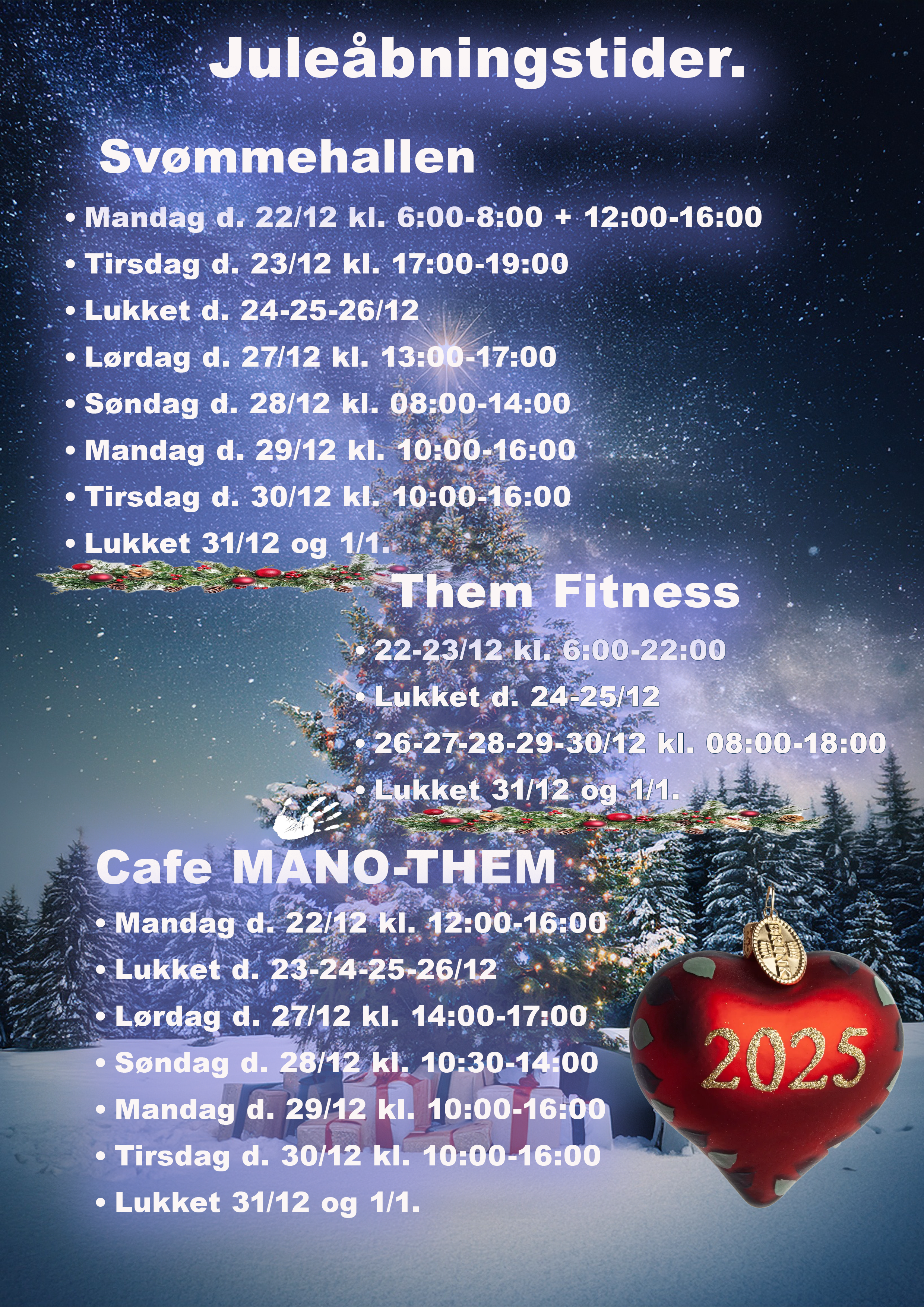 Jule Åbningstider 2025